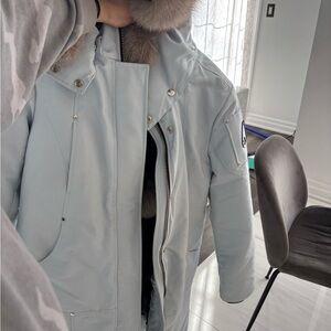 Light Blue Hooded Winter Coat